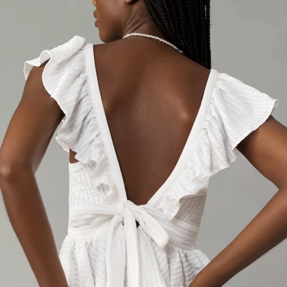 Anthropologie Maeve Ruffled Peplum Open-Back Top - size XL - Picture 2 of 8